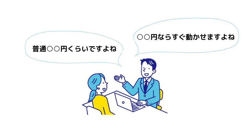 ○○円ならうごかせますか？と聞くＦＰさん　イメージイラスト