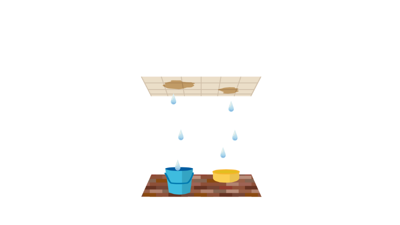 家の中の雨漏り　イラスト