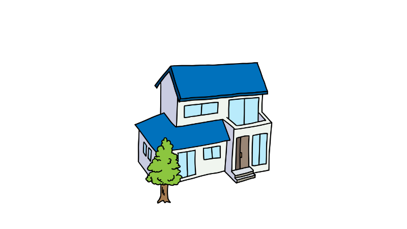 ２階建て戸建て住宅　イラスト