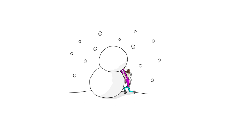 大きな雪だるまのイラスト