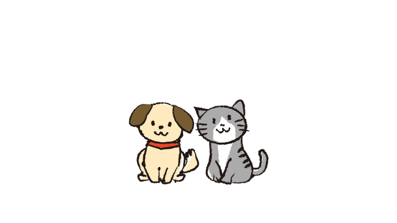 犬と猫とイラスト